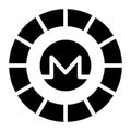 Monero, Alternative currency, cryptocurrency, digital currency fully editable vector icons