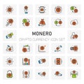 MONERO Coin Crypto Currency icons set