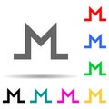 Monero coin multi color style icon. Simple glyph, flat vector of crypto icons for ui and ux, website or mobile application