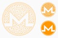 Monero Coin Vector Mesh Wire Frame Model and Triangle Mosaic Icon