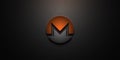 Monero cryptocurrency coin on colorful background, cryptocurrency concept
