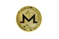 Monero Cryptocurrency , gold coin future coin isolated background