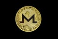 Monero Cryptocurrency , gold coin future coin isolated background