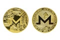 Monero Cryptocurrency , gold coin future coin isolated background