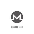 Monero cryptocurrency icon simple flat style vector illustration