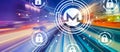 Monero cryptocurrency security theme with high speed motion blur