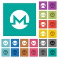 Monero digital cryptocurrency square flat multi colored icons