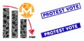 Monero Epic Fail Chart Mosaic and Distress Rectangle Protest Vote Seals