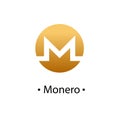 Monero gold cryptocurrency icon. Vector illustration eps 10