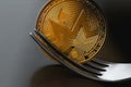 Monero golden crytocurrency coin under the fork