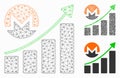 Monero Growing Chart Vector Mesh Carcass Model and Triangle Mosaic Icon