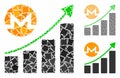 Monero growing graph trend Composition Icon of Ragged Parts