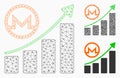 Monero Growing Graph Vector Mesh Carcass Model and Triangle Mosaic Icon