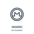 monero icon vector from cryptocurrency collection. Thin line monero outline icon vector illustration Royalty Free Stock Photo