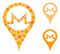 Monero map pointer Mosaic Icon of Unequal Pieces
