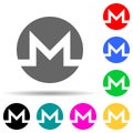 monero multi color style icon. Simple glyph, flat vector of crepto currency icons for ui and ux, website or mobile application