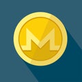 Monero vector icon as golden coin