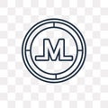 Monero vector icon isolated on transparent background, linear Mo