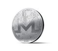 Monero XMR cryptocurrency physical concept coin isolated on white background.