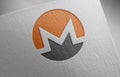 Monero on paper texture Royalty Free Stock Photo