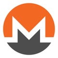 Monero XMR token symbol of the DeFi project cryptocurrency logo, decentralized finance coin icon isolated on white background.