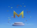 MoneroCrypto Letter M Podium Platform Abstract Minimal Showcase 3D Illustration