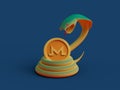 MoneroCrypto Letter M Serpent Snake Hiss Coil Guard Danger Strike 3D Illustration