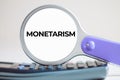 Monetarism text on an economic topic Royalty Free Stock Photo