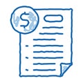 monetary agreement doodle icon hand drawn illustration