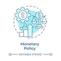 Monetary policy soft blue concept icon Royalty Free Stock Photo