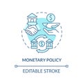 Monetary policy turquoise concept icon