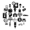 Monetary relations icons set, simple style Royalty Free Stock Photo