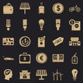 Monetary relations icons set, simple style Royalty Free Stock Photo