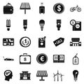 Monetary relations icons set, simple style Royalty Free Stock Photo