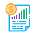 Monetary statement document icon vector outline illustration Royalty Free Stock Photo