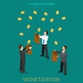 Monetization business investment money flat 3d isometric vector