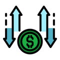 Monetization process icon color outline vector