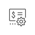 Monetization setting line outline icon