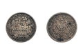 Â½ Mark 1906 Wilhelm II. Germany coin. Obverse An Imperial eagle and the mintmark at the bottom of the bow. Reverse Royalty Free Stock Photo