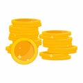 Stack of gold coins in flat style. Money. Wealth. Royalty Free Stock Photo