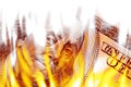 Money Ablaze in Flames Royalty Free Stock Photo