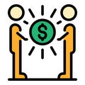 Money agreement icon color outline vector Royalty Free Stock Photo