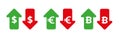 Money appreciation icon set.