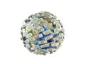 Money around earth Royalty Free Stock Photo