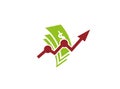 Money Arrow Chart Finance for logo design illustration Royalty Free Stock Photo
