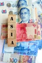 Money in asian currencies Royalty Free Stock Photo