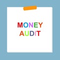 money audit post it on blue Royalty Free Stock Photo