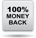 Money back button web icon grey