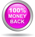 Money back button web icon pink