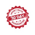 Money Back Guarantee Badge Red Grunge Sticker Or Stamp Template Isolated Royalty Free Stock Photo